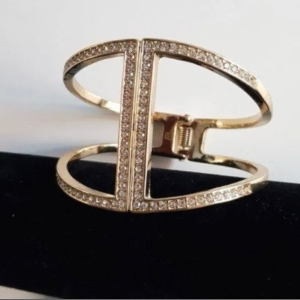 Banana Republic gold and rhinestone cuff bracelet